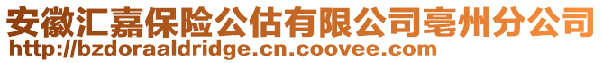 安徽匯嘉保險公估有限公司亳州分公司