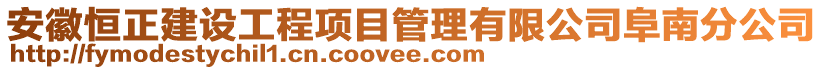 安徽恒正建設(shè)工程項目管理有限公司阜南分公司