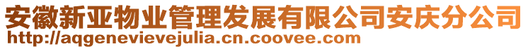 安徽新亞物業(yè)管理發(fā)展有限公司安慶分公司