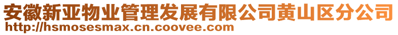 安徽新亞物業(yè)管理發(fā)展有限公司黃山區(qū)分公司