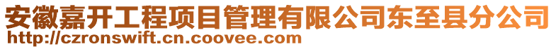 安徽嘉開工程項目管理有限公司東至縣分公司