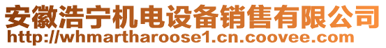 安徽浩寧機電設備銷售有限公司