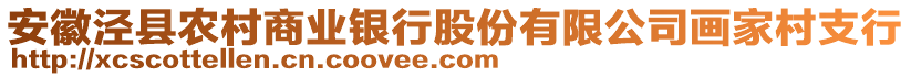 安徽涇縣農(nóng)村商業(yè)銀行股份有限公司畫家村支行