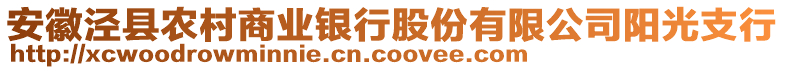 安徽涇縣農(nóng)村商業(yè)銀行股份有限公司陽光支行