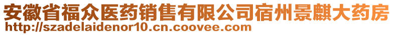 安徽省福眾醫(yī)藥銷售有限公司宿州景麒大藥房