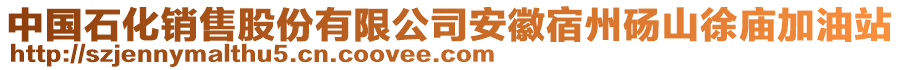 中國石化銷售股份有限公司安徽宿州碭山徐廟加油站