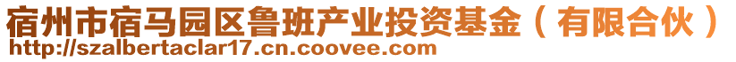 宿州市宿馬園區(qū)魯班產(chǎn)業(yè)投資基金（有限合伙）