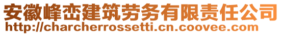 安徽峰巒建筑勞務(wù)有限責(zé)任公司