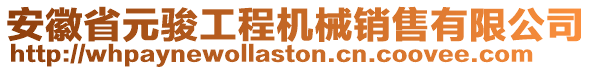 安徽省元駿工程機械銷售有限公司