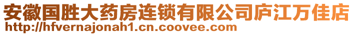 安徽國勝大藥房連鎖有限公司廬江萬佳店