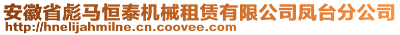 安徽省彪馬恒泰機(jī)械租賃有限公司鳳臺(tái)分公司