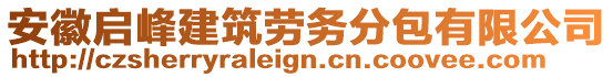 安徽啟峰建筑勞務(wù)分包有限公司