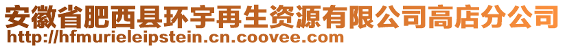 安徽省肥西縣環(huán)宇再生資源有限公司高店分公司