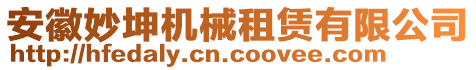 安徽妙坤機械租賃有限公司