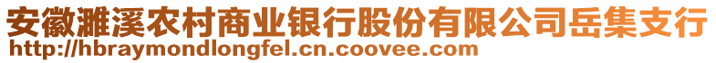 安徽濉溪農(nóng)村商業(yè)銀行股份有限公司岳集支行