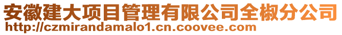 安徽建大項目管理有限公司全椒分公司