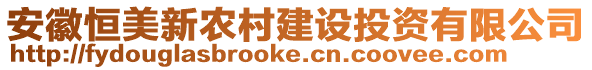 安徽恒美新農(nóng)村建設(shè)投資有限公司