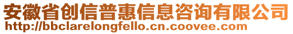 安徽省創(chuàng)信普惠信息咨詢有限公司