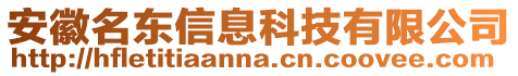 安徽名東信息科技有限公司