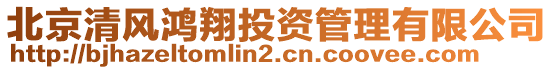 北京清風(fēng)鴻翔投資管理有限公司