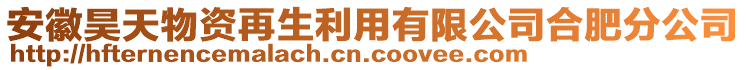 安徽昊天物資再生利用有限公司合肥分公司