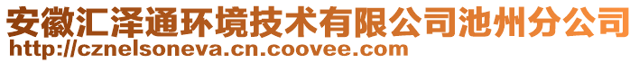 安徽匯澤通環(huán)境技術(shù)有限公司池州分公司