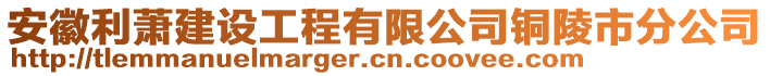 安徽利蕭建設(shè)工程有限公司銅陵市分公司