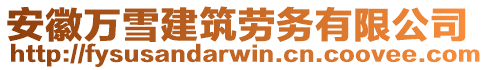 安徽萬雪建筑勞務(wù)有限公司