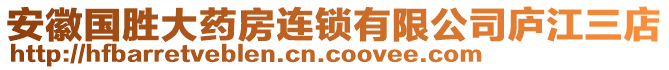 安徽國勝大藥房連鎖有限公司廬江三店