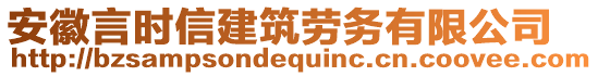 安徽言時信建筑勞務(wù)有限公司