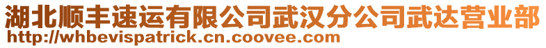 湖北順豐速運有限公司武漢分公司武達營業(yè)部