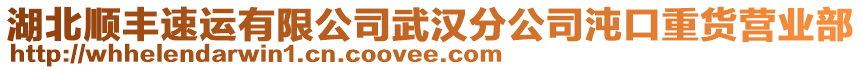 湖北順豐速運有限公司武漢分公司沌口重貨營業(yè)部