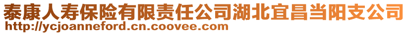 泰康人壽保險有限責任公司湖北宜昌當陽支公司