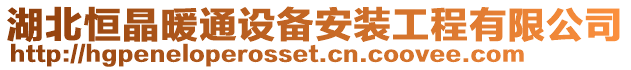 湖北恒晶暖通設備安裝工程有限公司