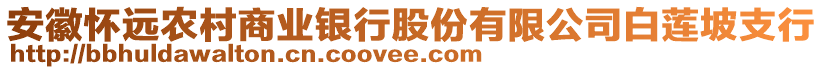 安徽懷遠(yuǎn)農(nóng)村商業(yè)銀行股份有限公司白蓮坡支行