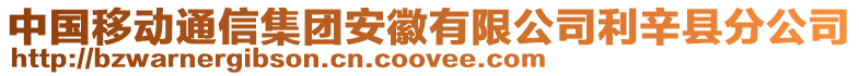 中國移動通信集團安徽有限公司利辛縣分公司