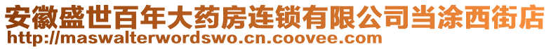 安徽盛世百年大药房连锁有限公司当涂西街店