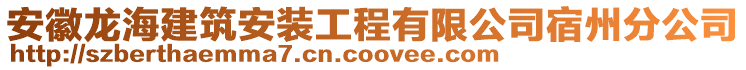 安徽龍海建筑安裝工程有限公司宿州分公司