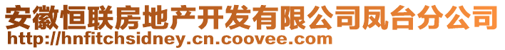 安徽恒聯(lián)房地產(chǎn)開發(fā)有限公司鳳臺分公司