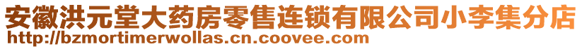 安徽洪元堂大藥房零售連鎖有限公司小李集分店