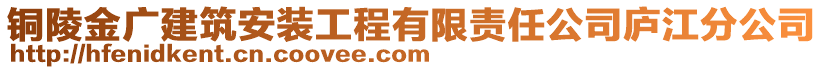 銅陵金廣建筑安裝工程有限責(zé)任公司廬江分公司