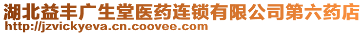 湖北益豐廣生堂醫(yī)藥連鎖有限公司第六藥店