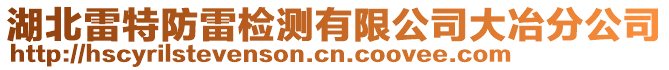 湖北雷特防雷檢測有限公司大冶分公司