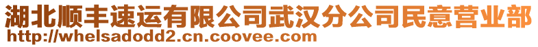 湖北順豐速運(yùn)有限公司武漢分公司民意營(yíng)業(yè)部