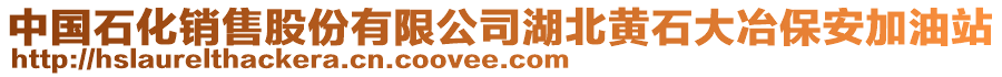 中國(guó)石化銷售股份有限公司湖北黃石大冶保安加油站