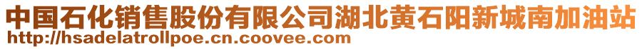 中國(guó)石化銷(xiāo)售股份有限公司湖北黃石陽(yáng)新城南加油站