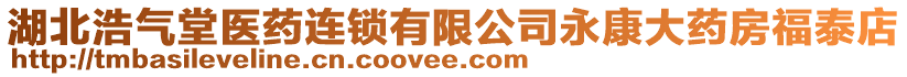 湖北浩氣堂醫藥連鎖有限公司永康大藥房福泰店
