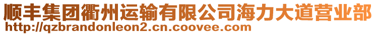 順豐集團(tuán)衢州運(yùn)輸有限公司海力大道營業(yè)部