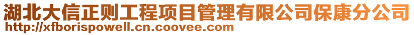 湖北大信正则工程项目管理有限公司保康分公司