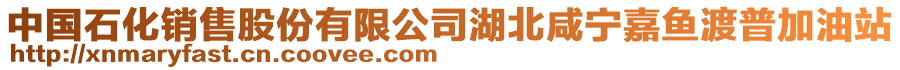 中国石化销售股份有限公司湖北咸宁嘉鱼渡普加油站